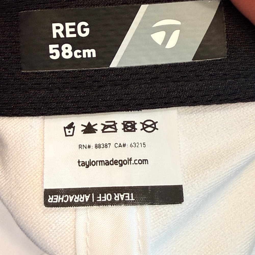 TaylorMade Golf Hat Men's Adjustable Snapback White Performance Patch Cap - Picture 7 of 9